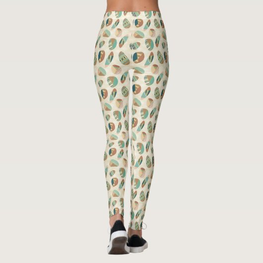 Geo-stap buitenshuis | Blauwgroen patroon Leggings (Achterkant)
