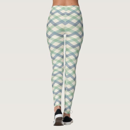 Geo-stap buitenshuis | Geometrisch pasteipatroon Leggings (Achterkant)