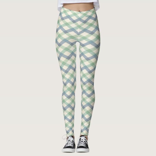 Geo-stap buitenshuis | Geometrisch pasteipatroon Leggings (Voorkant)