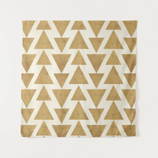 Geo-stap buitenshuis | Gold Geometric Pattern Wandkleed (Voorkant (horizontaal))