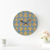 Geo-stap buitenshuis | Goud en blauw patroon Grote Klok (Huis)