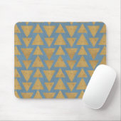 Geo-stap buitenshuis | Goud en blauw patroon Muismat (Met muis)