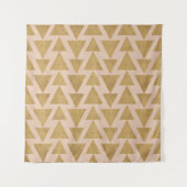 Geo-stap buitenshuis | Goud en koraal geometrisch  Wandkleed (Voorkant (horizontaal))