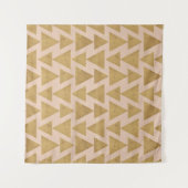 Geo-stap buitenshuis | Goud en koraal geometrisch  Wandkleed (Voorkant)