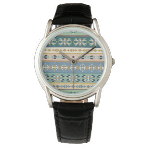 Geo-stap buitenshuis Indiaas Patroon Horloge