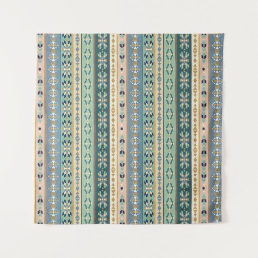 Geo-stap buitenshuis | Indiaas Patroon Wandkleed (Voorkant)