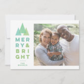 Geo Trees Moderne Mini Carte de Noël (Devant)