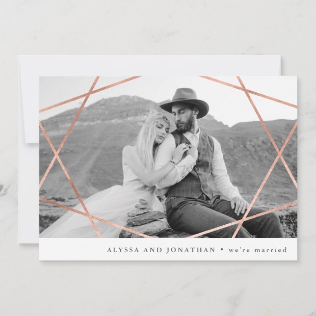 Geo Wedding | Faux Copper met foto's We zijn getro (Voorkant)