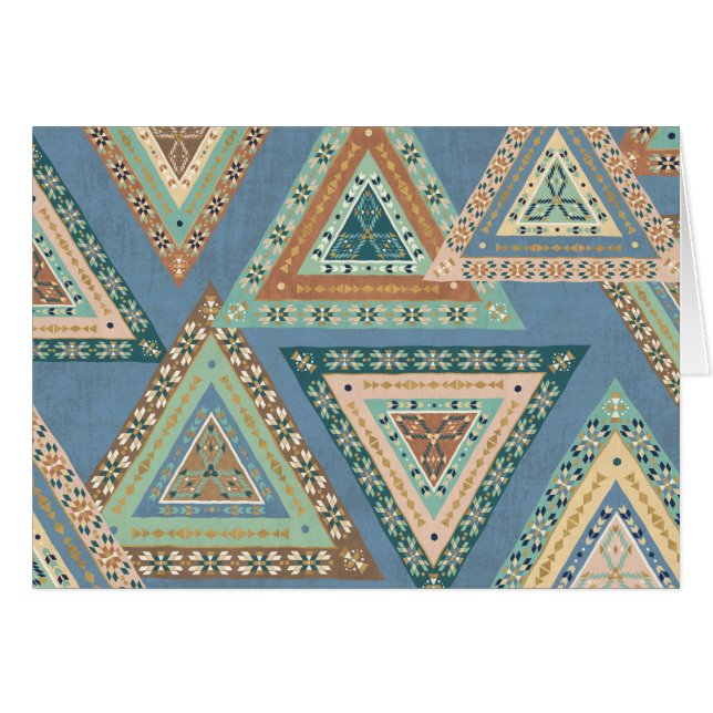 Geo X buiten | Blue Tribal Indian Pattern (Voorkant Horizontaal)
