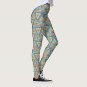 Geo X buiten | Blue Tribal Indian Pattern Leggings (Rechts)