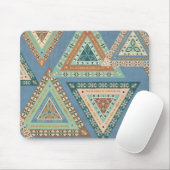 Geo X buiten | Blue Tribal Indian Pattern Muismat (Met muis)