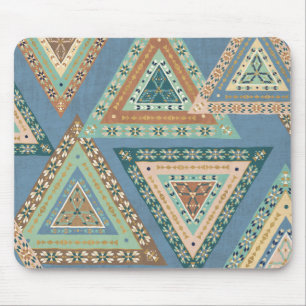 Geo X buiten   Blue Tribal Indian Pattern Muismat