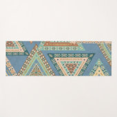 Geo X buiten | Blue Tribal Indian Pattern Yogamat (Voorkant (horizontaal))