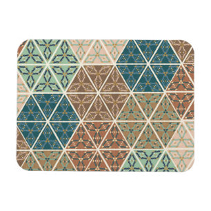 Geo XI Blauw- en Groen tribaal patroon Magneet