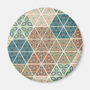 Geo XI Blauw- en Groen tribaal patroon Magneet