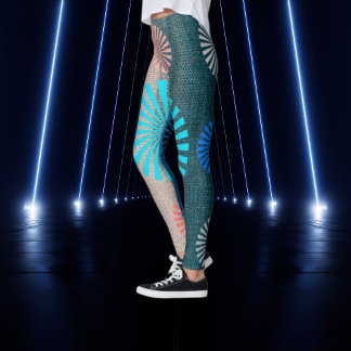 GeoBlend gestreepte leggings, aardse en luchtige t Leggings