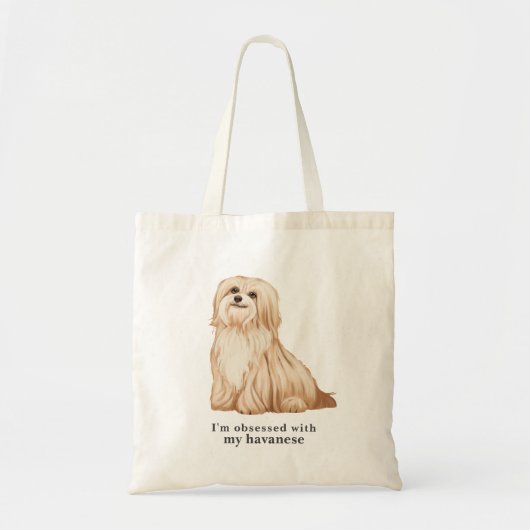 'Geobsedeerd door mijn havanese' Canvas tas (Voorkant)