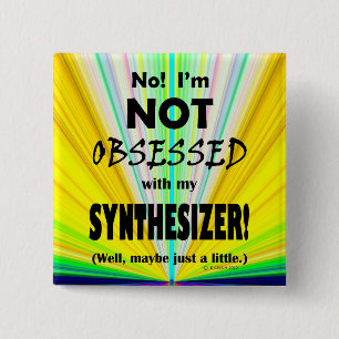 Geobsedeerd Synthesizer Vierkante Button 5,1 Cm