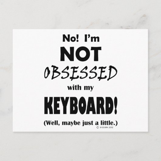 Geobsedeerd toetsenbord briefkaart (Voorkant)