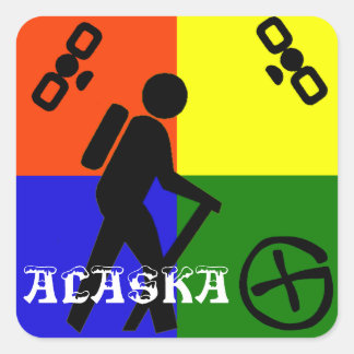 Geocache Alaska Vierkante Sticker