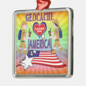 GEOCACHE AMERICA GEOCACHING METALEN ORNAMENT (Links)