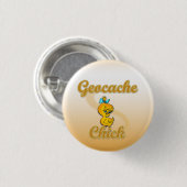 Geocache Chick Ronde Button 3,2 Cm (Voorkant /achterkant)