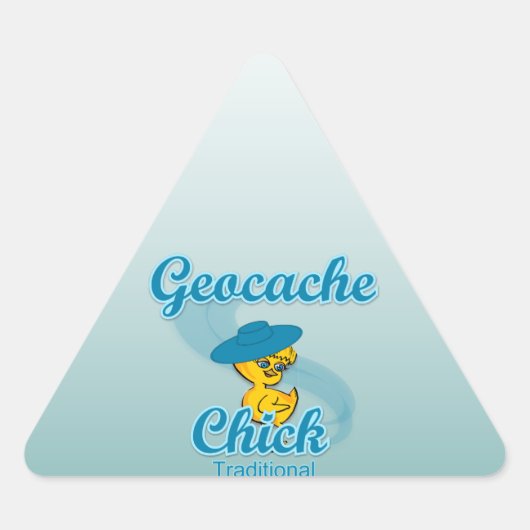 Geocache Chick Traditioneel #3 Driehoek Sticker (Voorkant)
