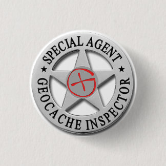 Geocache Inspector *Special Agent* w/logo Ronde Button 3,2 Cm