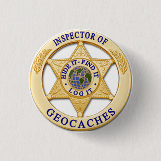 Geocache Inspector - Verbergen, zoeken, logembleem Ronde Button 3,2 Cm