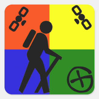 Geocache Logo Vierkante Sticker
