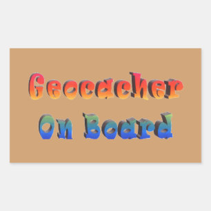 Geocacher aan boord rechthoekige sticker