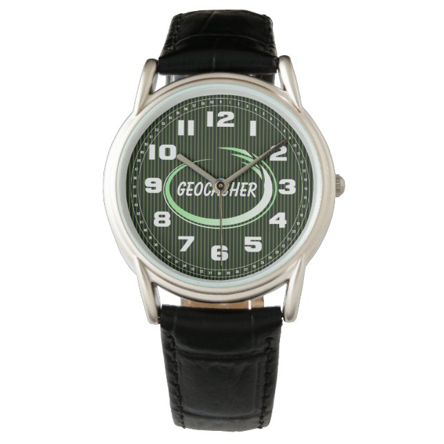 Geocacher Green Splash Horloge (Voorkant)