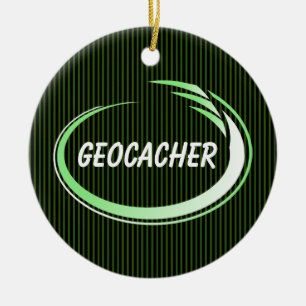 Geocacher Green Splash Keramisch Ornament
