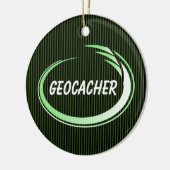 Geocacher Green Splash Keramisch Ornament (Links)