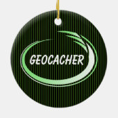 Geocacher Green Splash Keramisch Ornament (Achterkant)