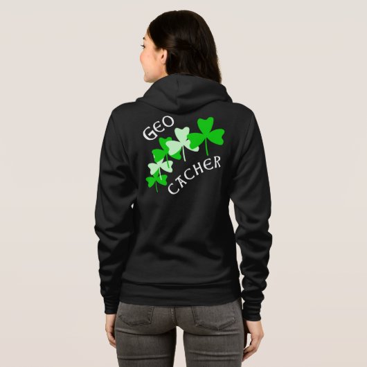 Geocacher Shamrocks Hoodie (Achterkant volledig)