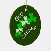 Geocacher Shamrocks Keramisch Ornament (Rechts)