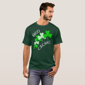 Geocacher Shamrocks T-shirt (Voorkant volledig)
