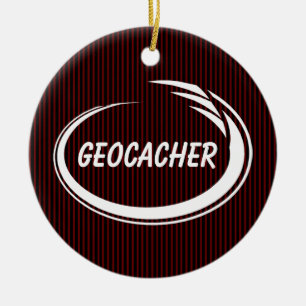 Geocacher White Splash Keramisch Ornament