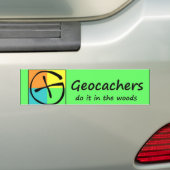 Geocachers doen het in de Bossen Bumpersticker (Op auto)