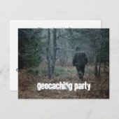Geocaching Party Quest Fun Theme Bossen Uitnodigin Kaart (Voorkant / Achterkant)