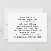 Geocaching Sasquatch Quest Party Invitations Kaart (Achterkant)