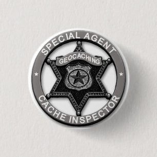Geocaching *Special Agent* Cache Inspector Badge Ronde Button 3,2 Cm