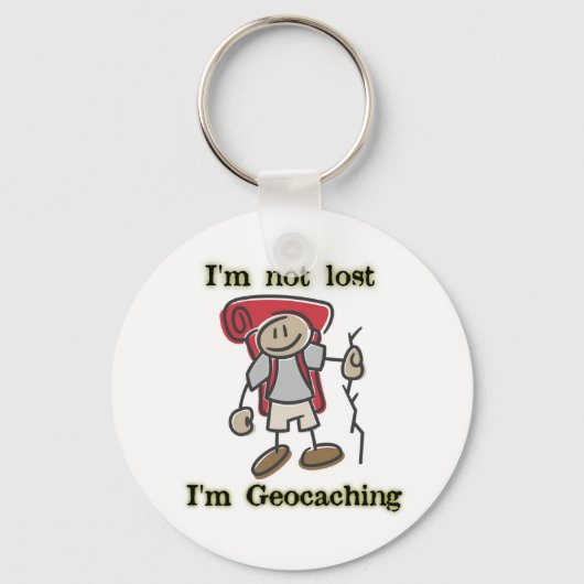 Geocaching Stickman Funny Sleutelhanger Geocacher (Voorkant)