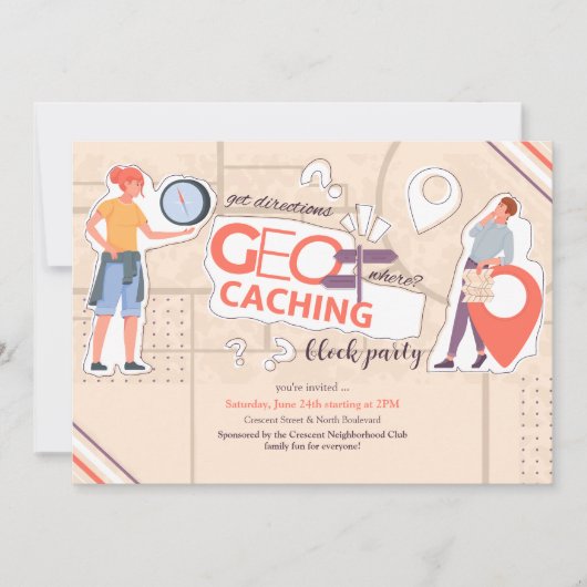 Geocaching uitnodiging (Voorkant)