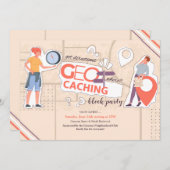 Geocaching uitnodiging (Voorkant / Achterkant)