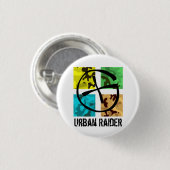Geocaching Urban Raider pin Ronde Button 3,2 Cm (Voorkant /achterkant)