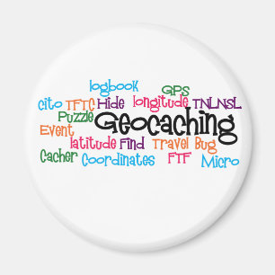 Geocaching Word Collage Magneet