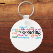 Geocaching Word Collage Sleutelhanger (Voorkant)