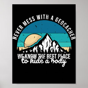 Geocking bergshunt nooit meer met poster